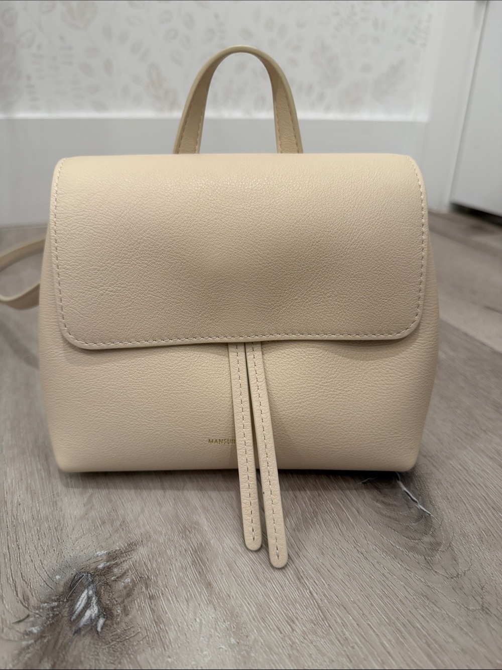 Mansur Gavriel Cream Mini lady Flap w/ removable strap